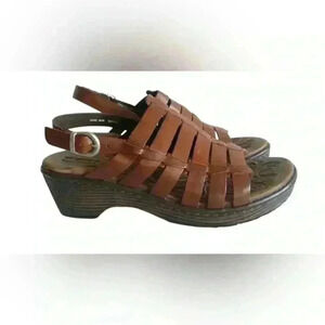 Born leather woven wedges inya rust in whiskey tan sz 10